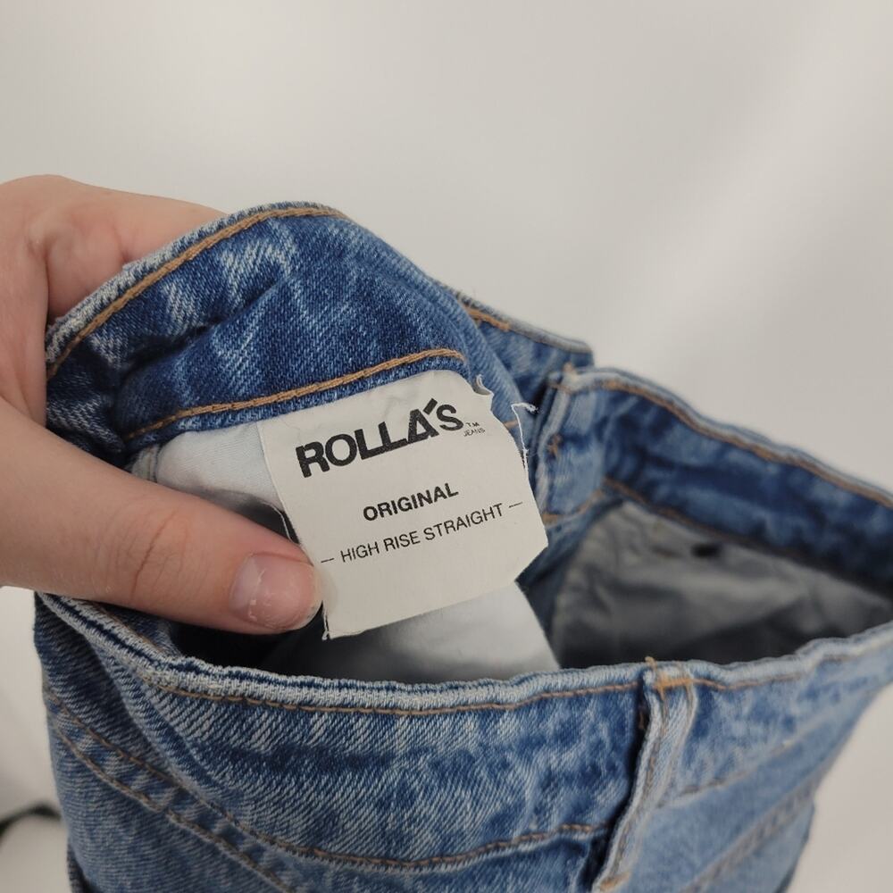 Rolla's Brad Worn Distressed Original Straight Leg Jeans 25 - Picture 7 of 10